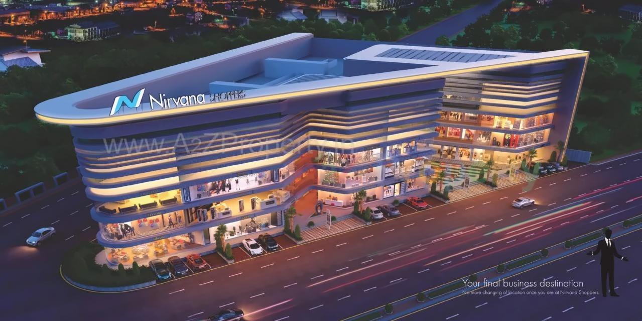 3D Elevation of real estate project Nirvana Shoppers located at Jahangirabad, Surat, Gujarat