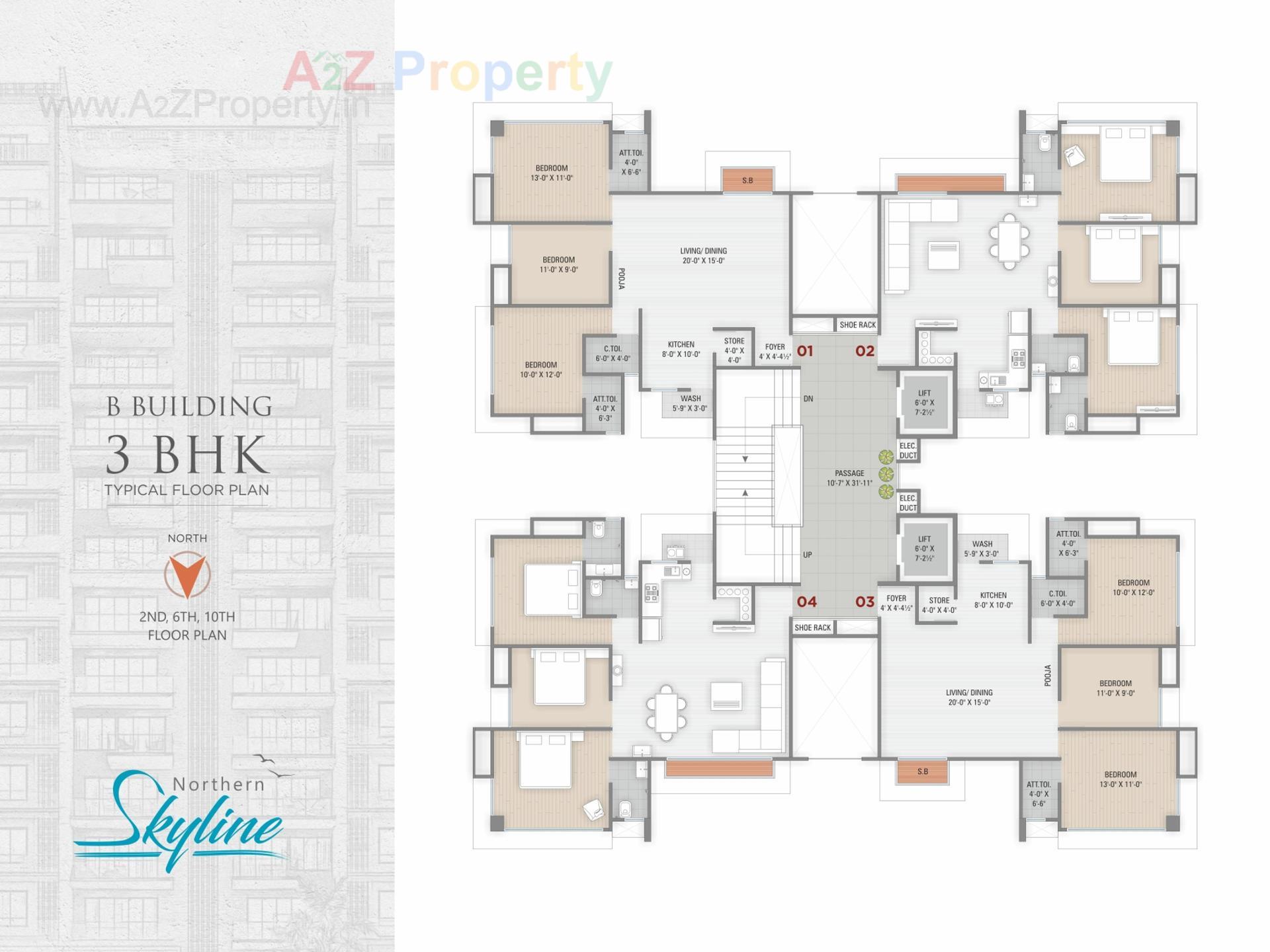 Layout of real estate project Northern Skyline located at Pal, Surat, Gujarat