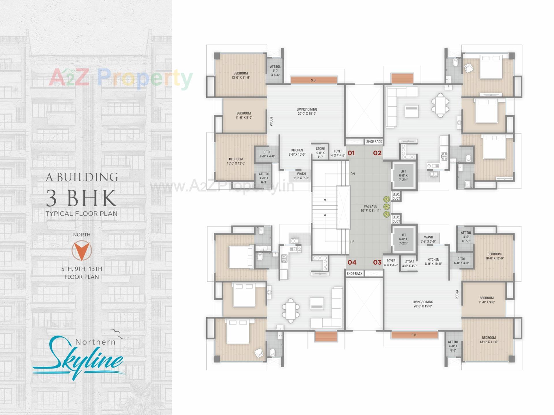 Layout of real estate project Northern Skyline located at Pal, Surat, Gujarat