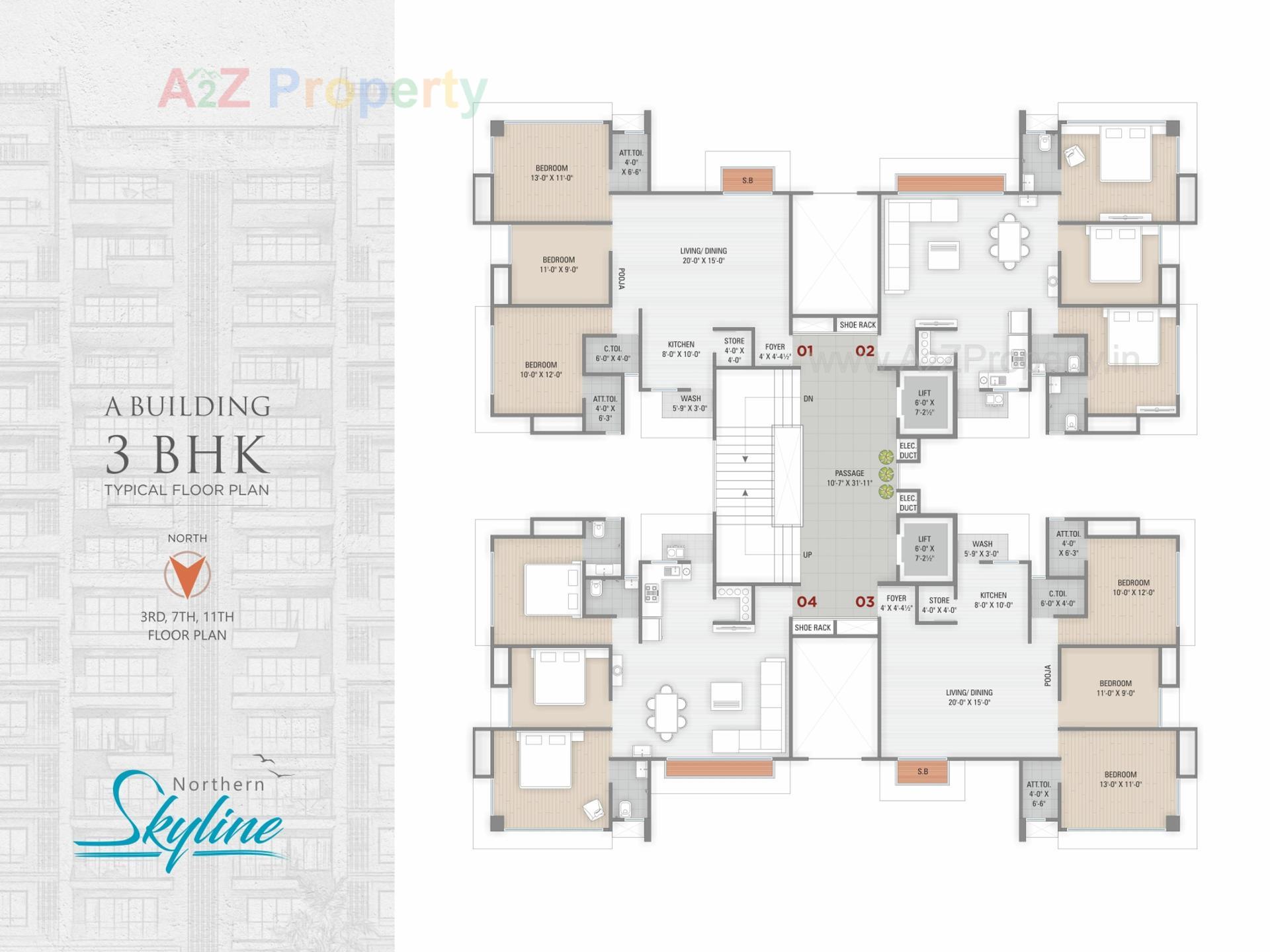 Layout of real estate project Northern Skyline located at Pal, Surat, Gujarat