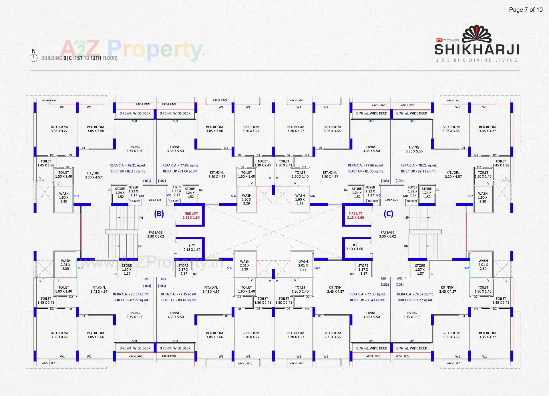 Layout of real estate project Nova Shikharji located at Vesu, Surat, Gujarat
