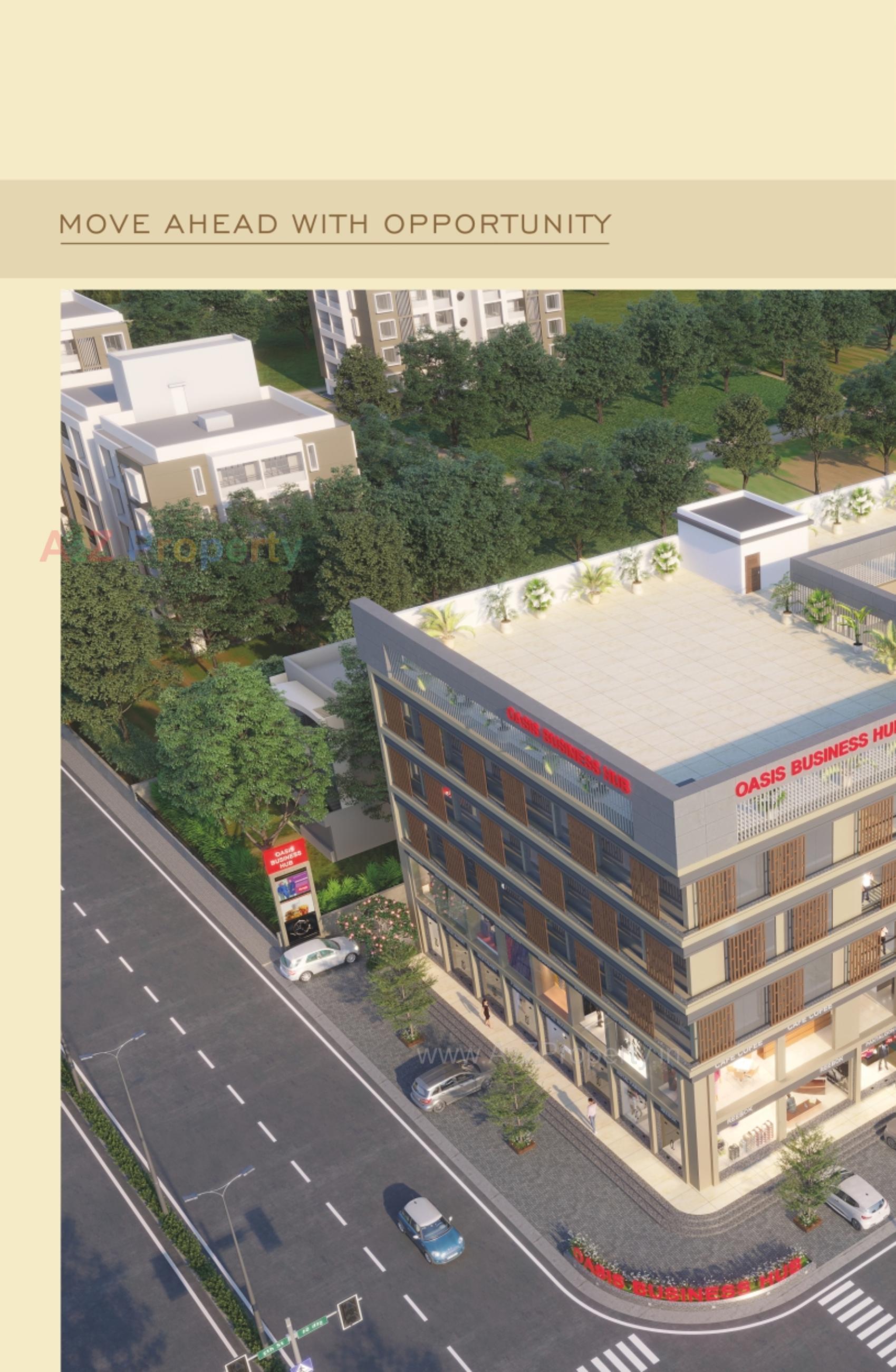 3D Elevation of real estate project Oasis Business Hub located at Bardoli, Surat, Gujarat