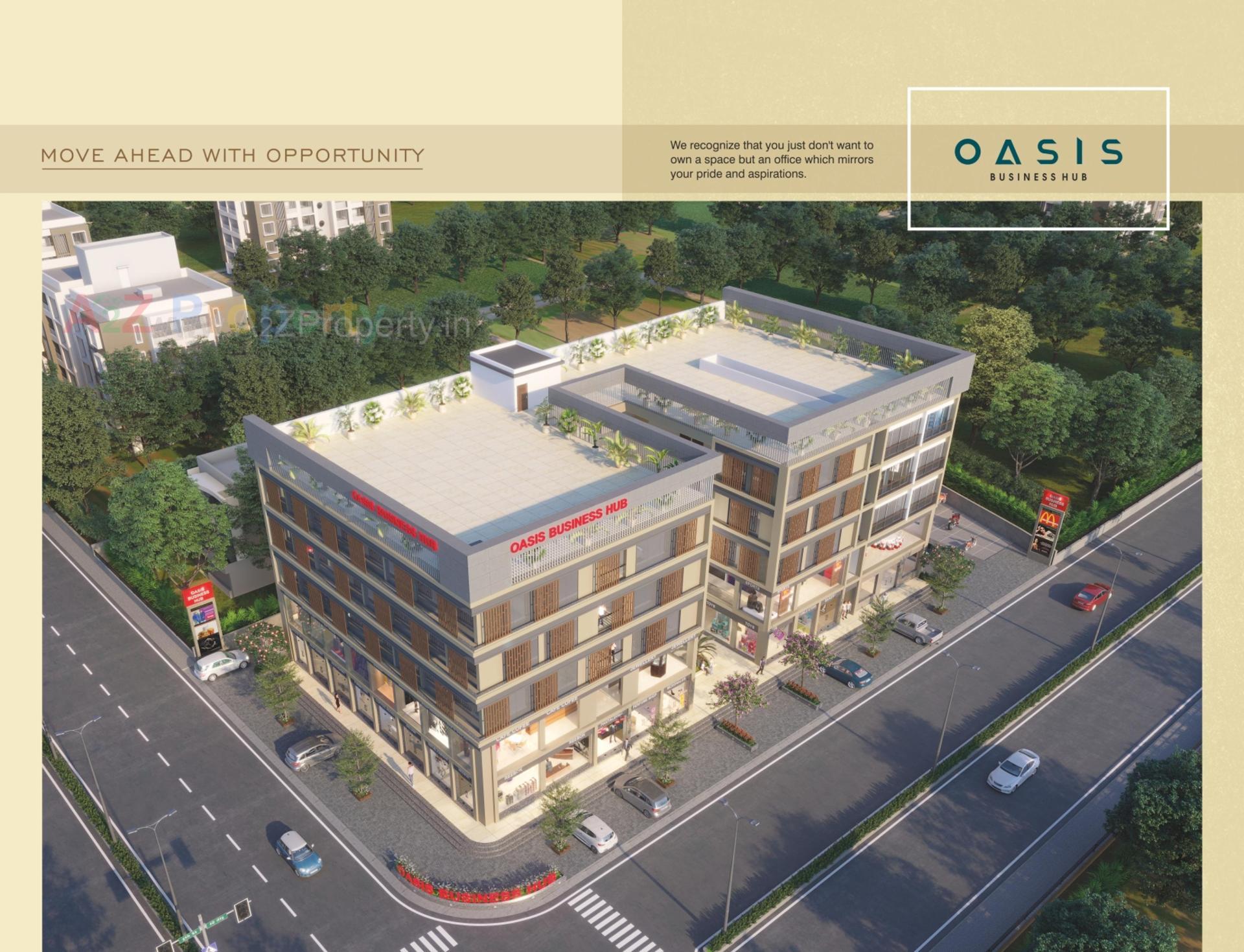 3D Elevation of real estate project Oasis Business Hub located at Bardoli, Surat, Gujarat
