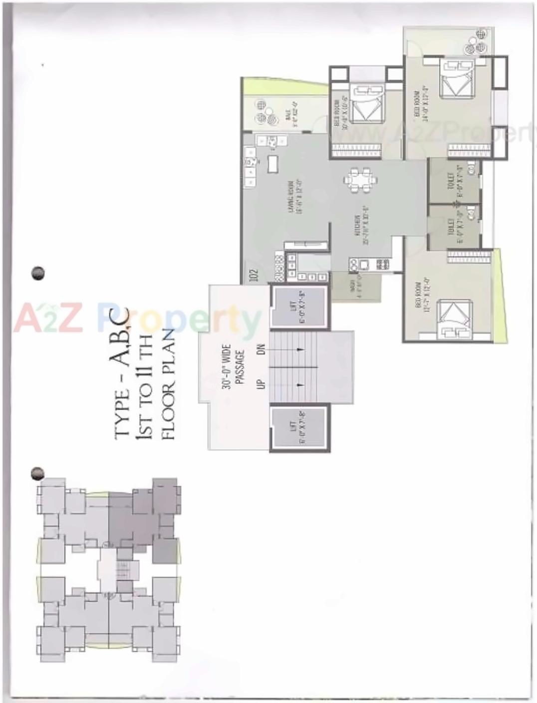 Layout of real estate project Ocean Drive ( Tower B   C ) located at Sultanabad, Surat, Gujarat