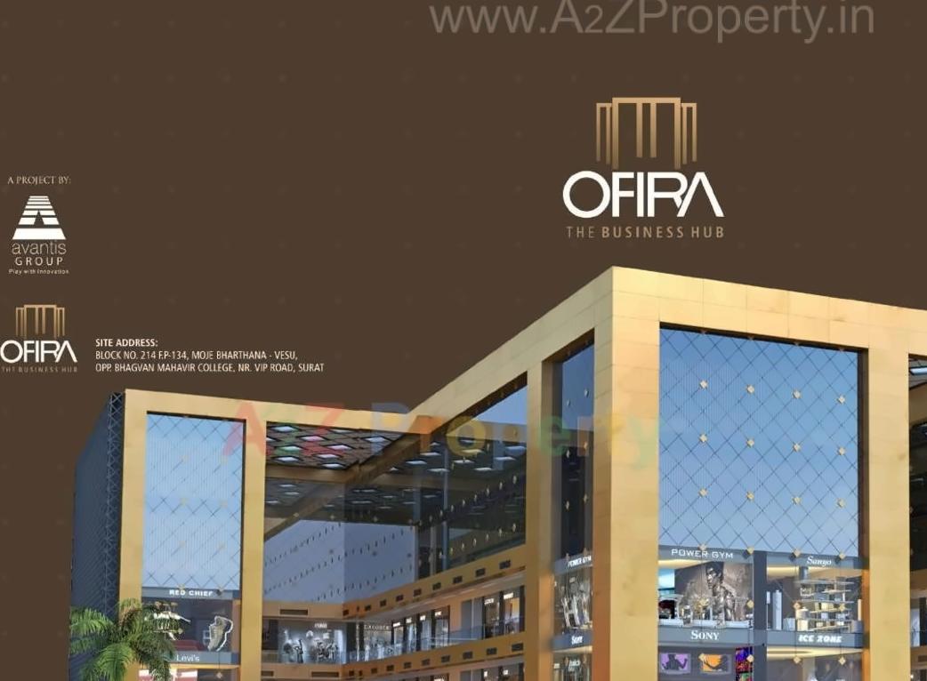 3D Elevation of real estate project Ofira Business Hub located at Bharthana, Surat, Gujarat
