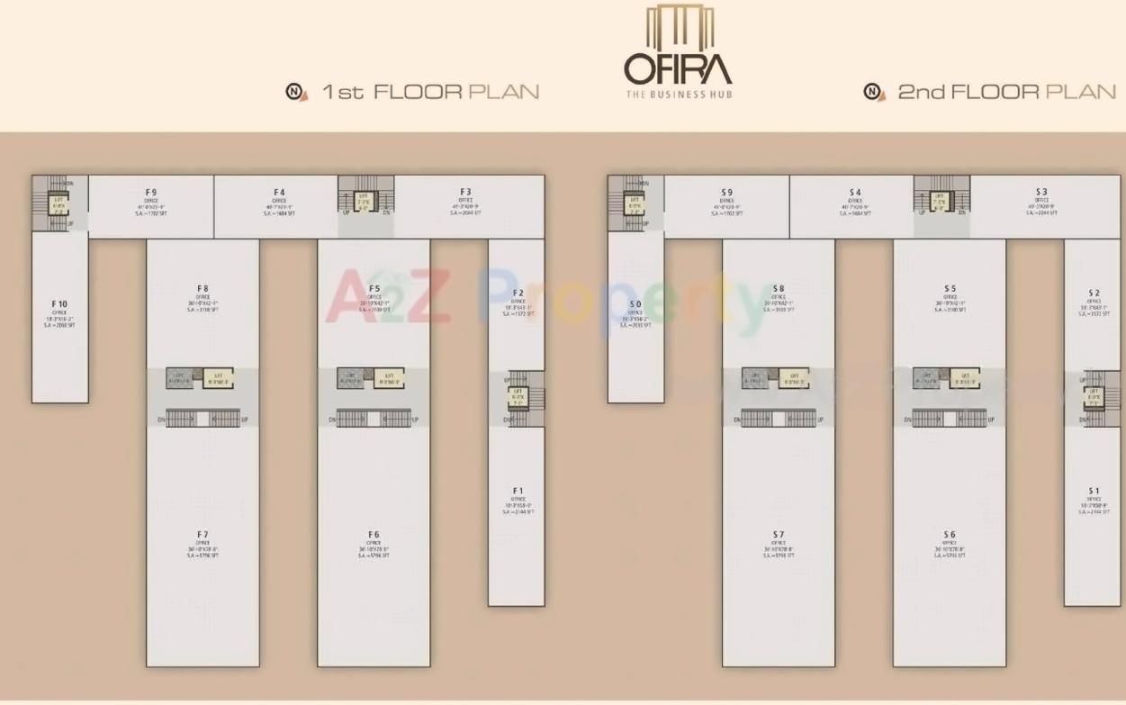 Layout of real estate project Ofira Business Hub located at Bharthana, Surat, Gujarat