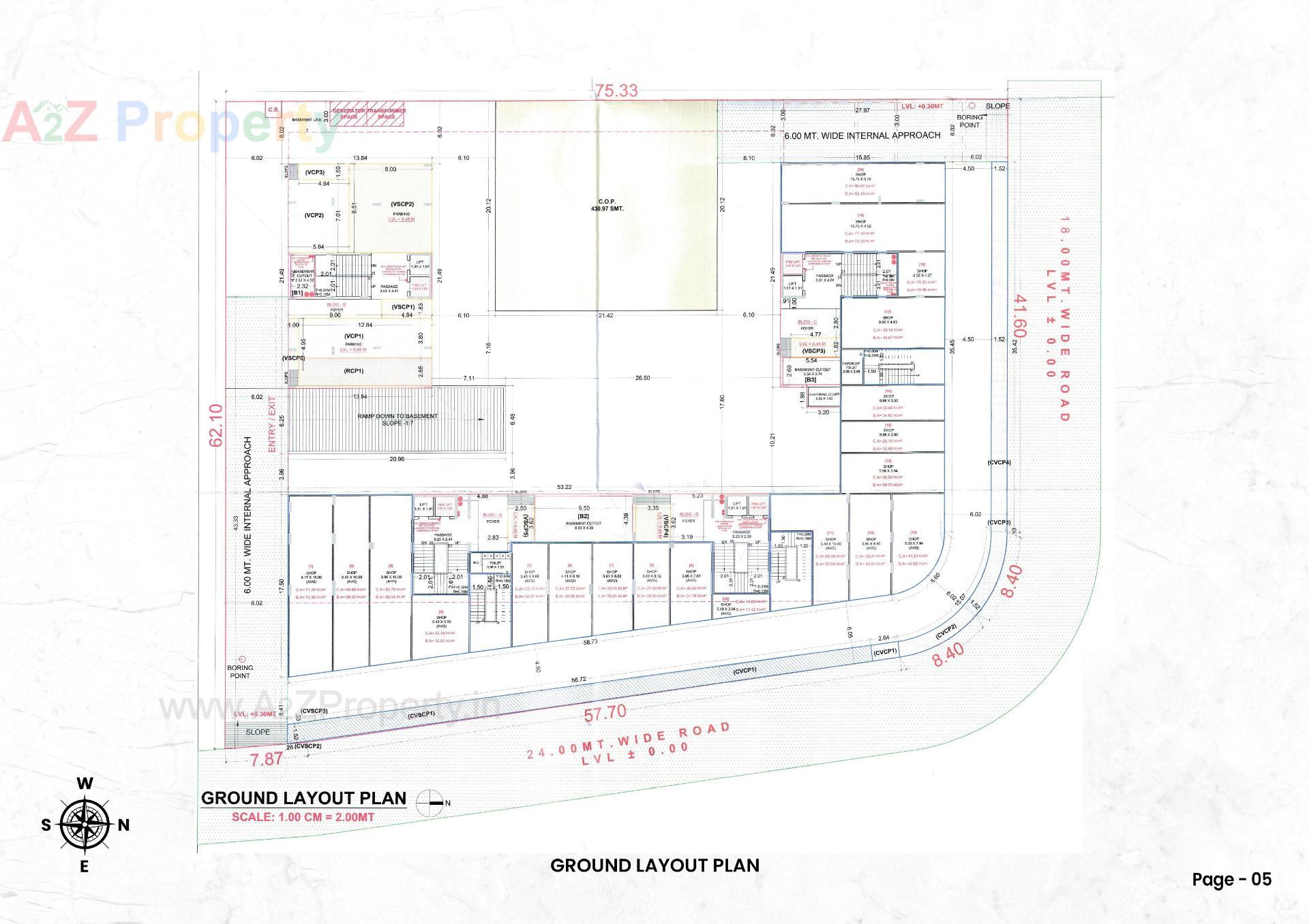 Layout of real estate project Ofira Parshwanath located at Parvat - Magob, Surat, Gujarat