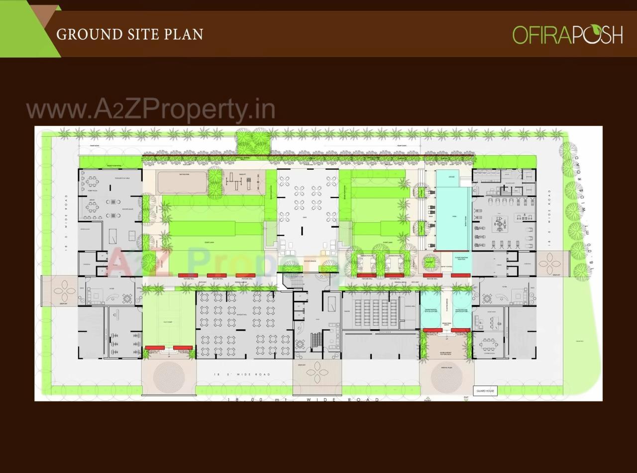 Layout of real estate project Ofira Posh located at Vesu, Surat, Gujarat