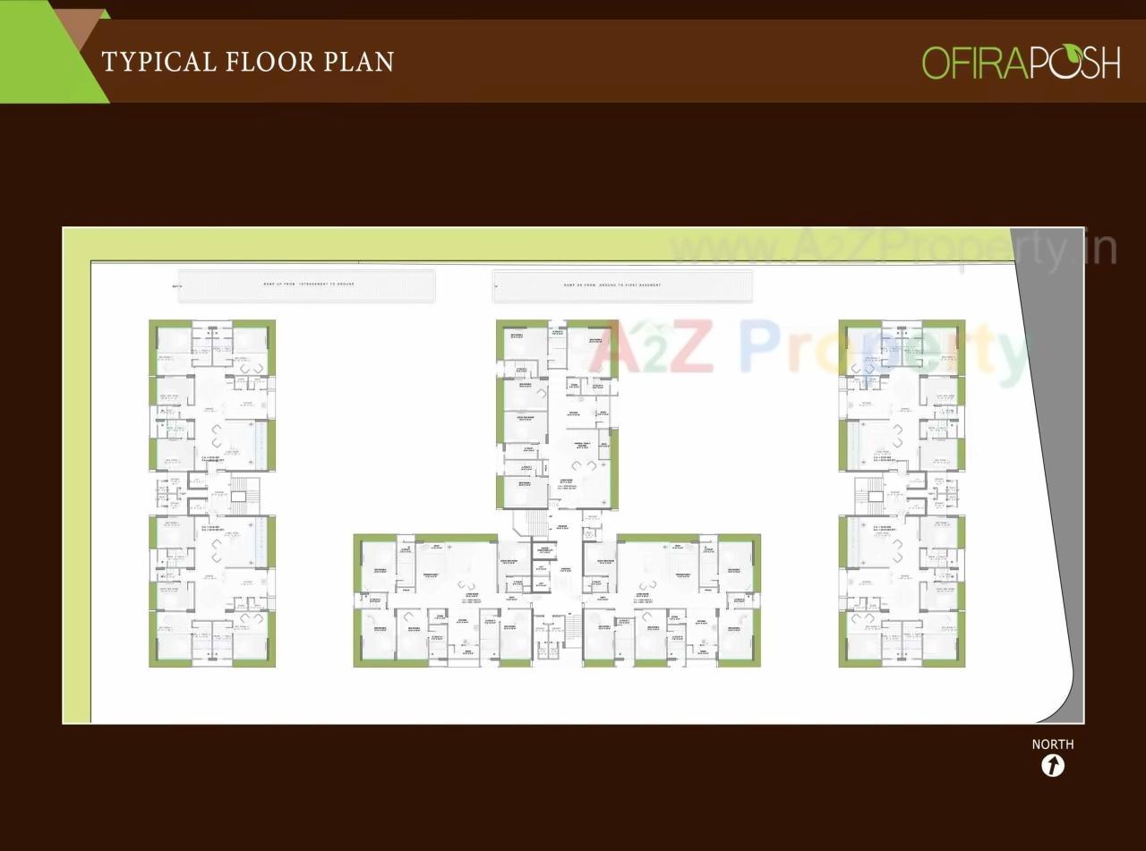 Layout of real estate project Ofira Posh located at Vesu, Surat, Gujarat