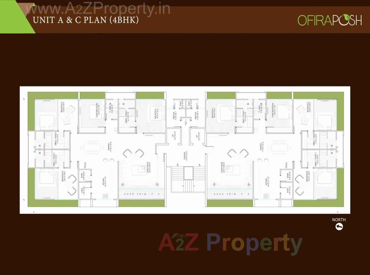 Layout of real estate project Ofira Posh located at Vesu, Surat, Gujarat