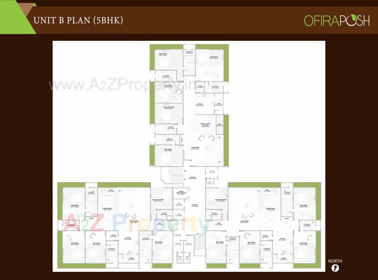 Layout of real estate project Ofira Posh located at Vesu, Surat, Gujarat