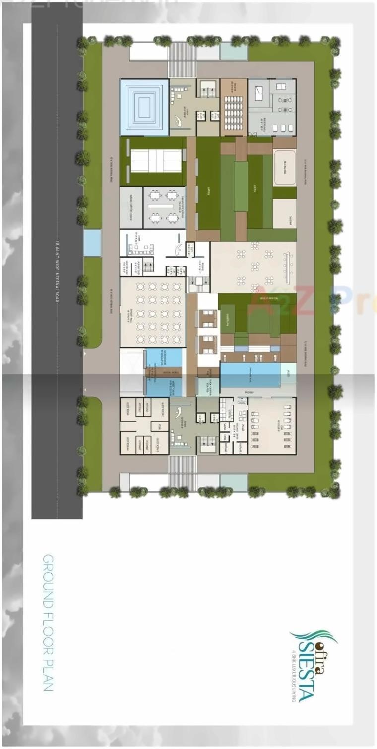 Layout of real estate project Ofira Siesta located at Vesu, Surat, Gujarat