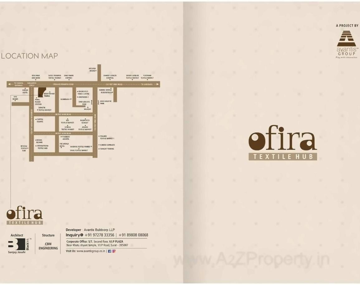 Layout of real estate project Ofira Textile Hub located at Surat, Surat, Gujarat