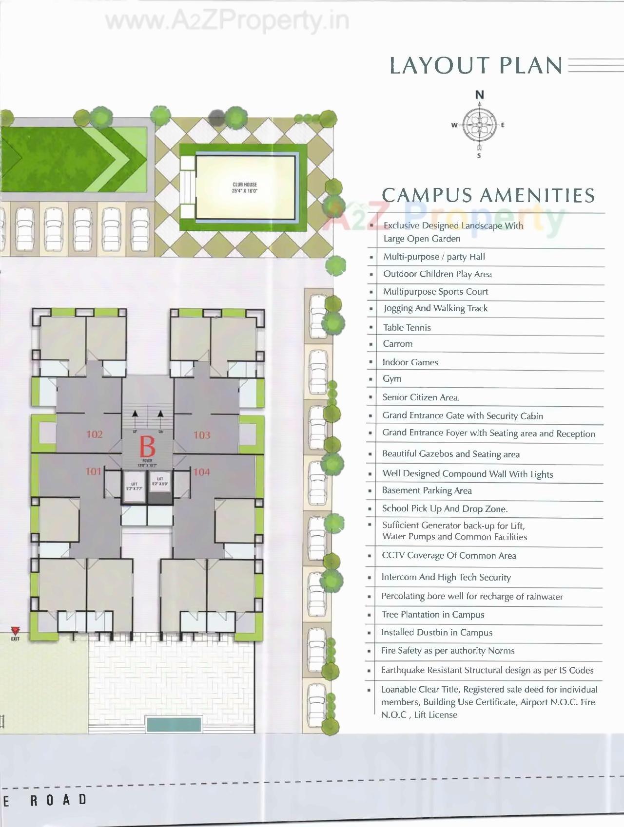 Layout of real estate project Oliva Heights located at Bhimrad, Surat, Gujarat