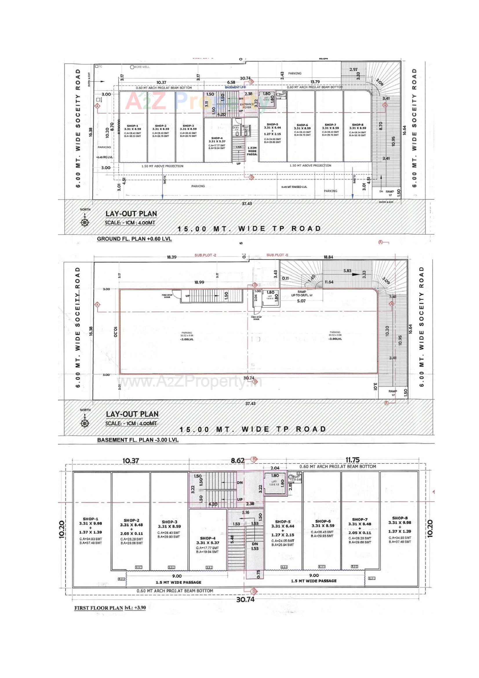 Layout of real estate project Om Avenue located at Nana, Surat, Gujarat