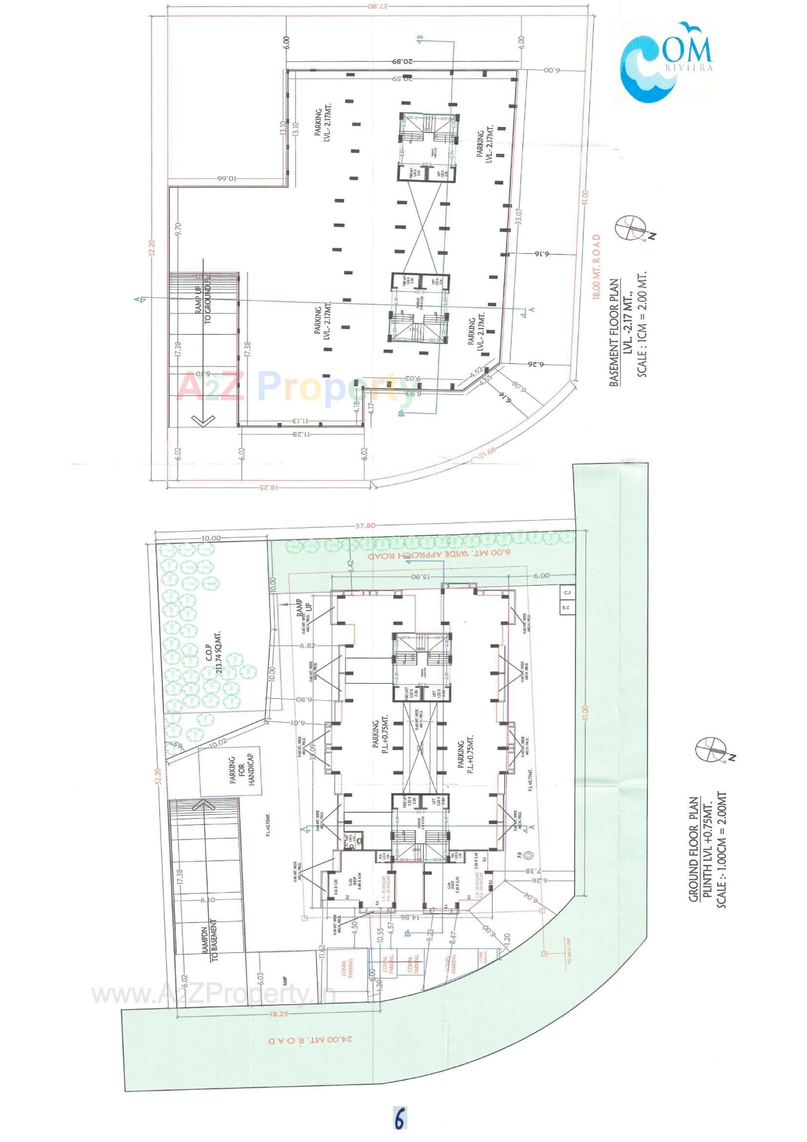 Layout of real estate project Om Riviera located at Singanpor, Surat, Gujarat