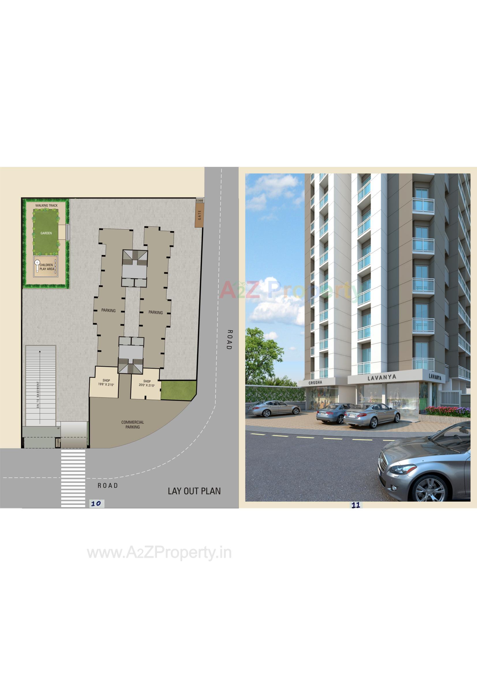Layout of real estate project Om Riviera located at Singanpor, Surat, Gujarat