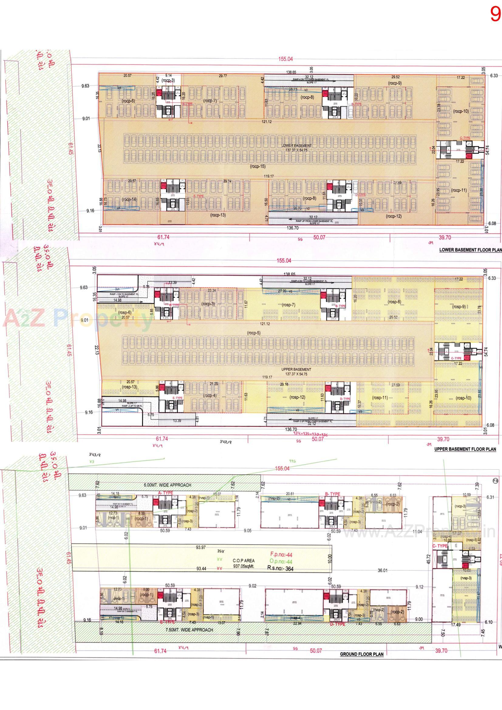 Layout of real estate project Om Shashwat located at Vesu, Surat, Gujarat