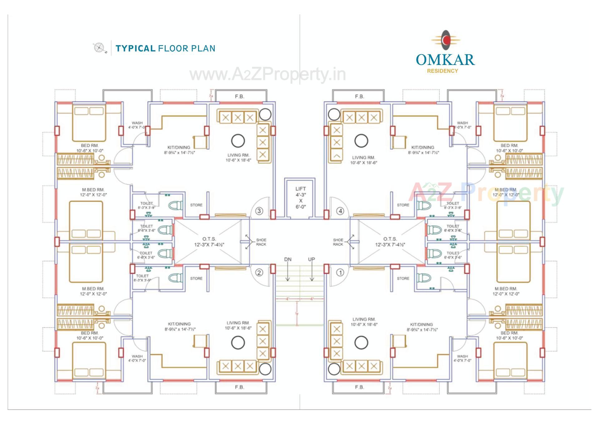 Layout of real estate project Omkar Residency located at Surat, Surat, Gujarat