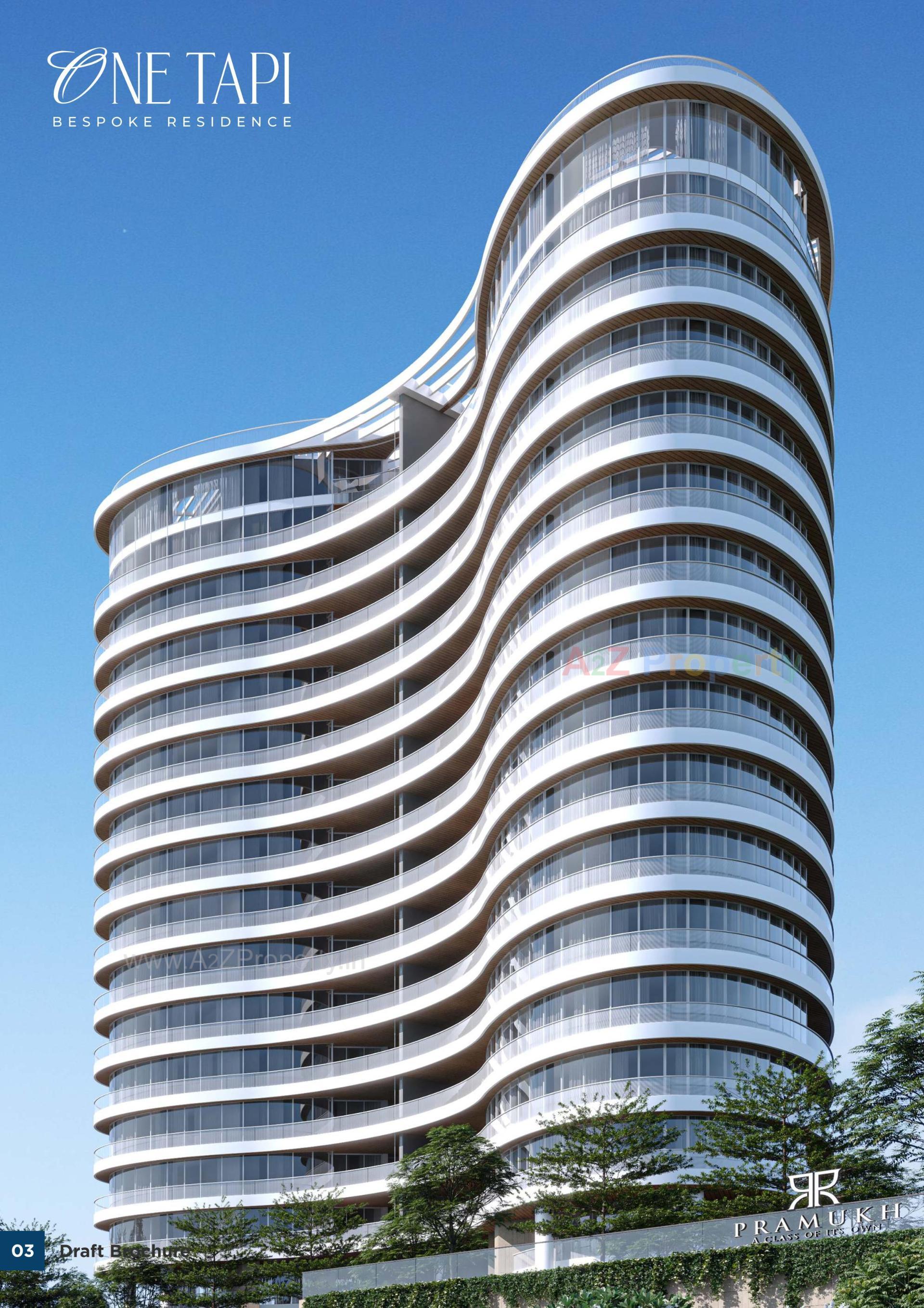 3D Elevation of real estate project One Tapi located at Piplod, Surat, Gujarat