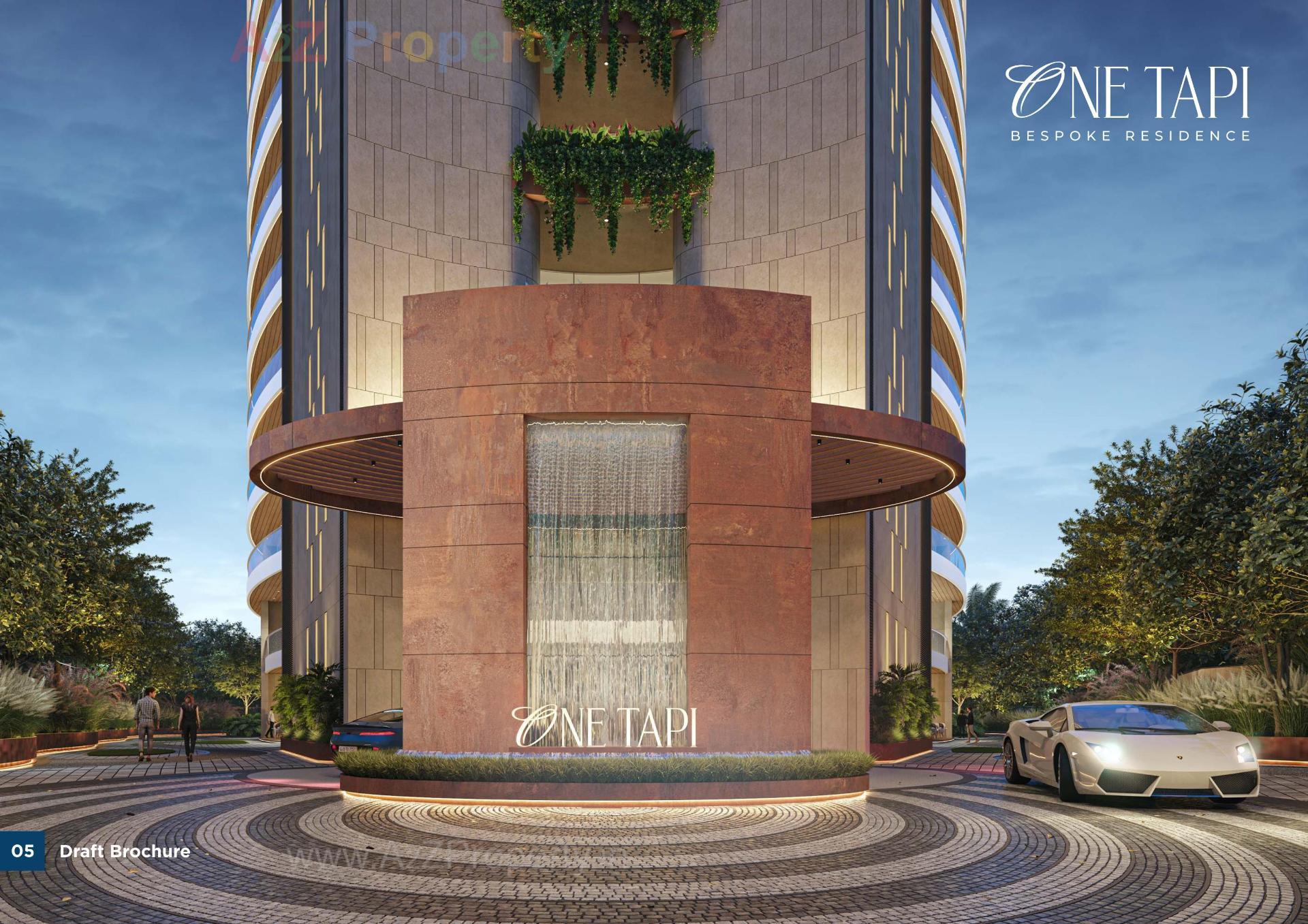 3D Elevation of real estate project One Tapi located at Piplod, Surat, Gujarat