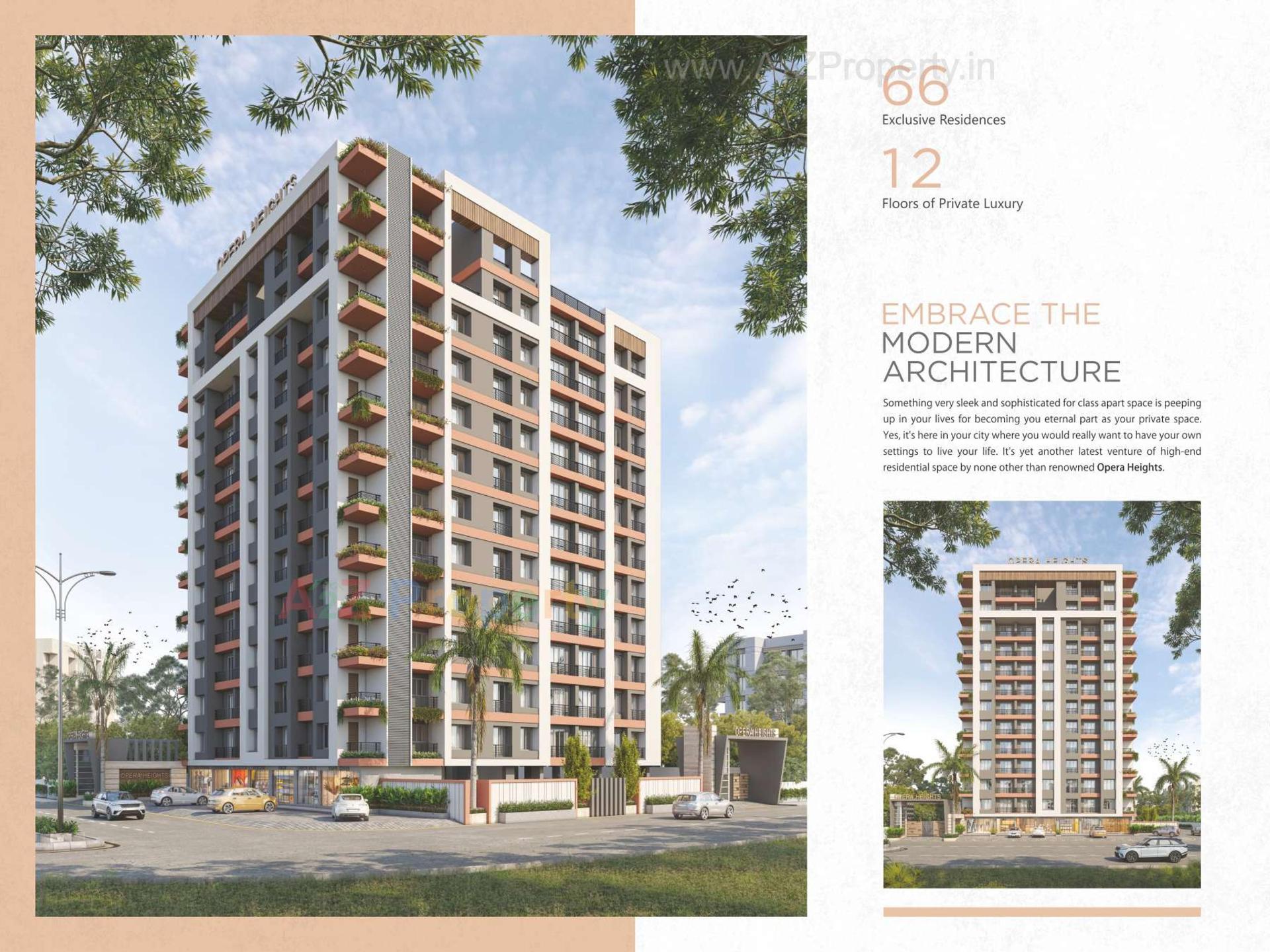 3D Elevation of real estate project Opera Heights located at Pal, Surat, Gujarat