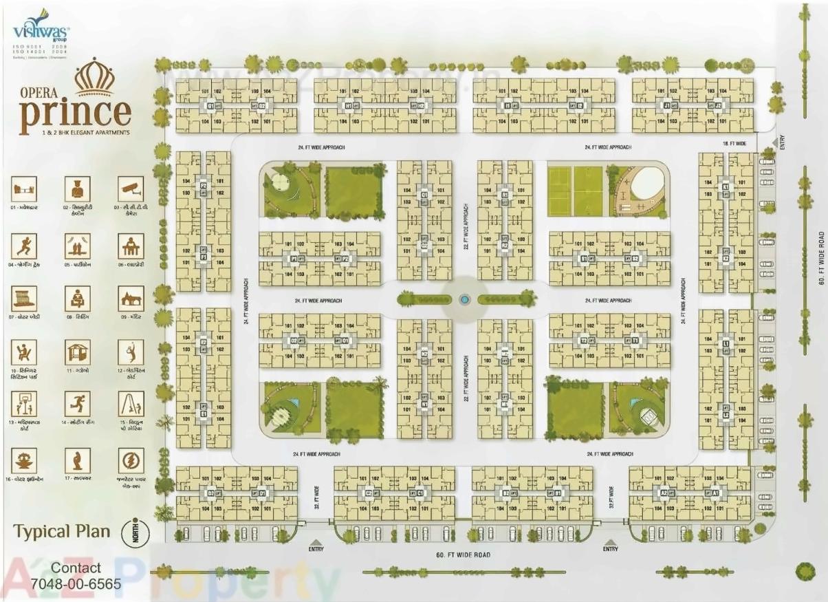 Layout of real estate project Opera Prince located at Kholvad, Surat, Gujarat