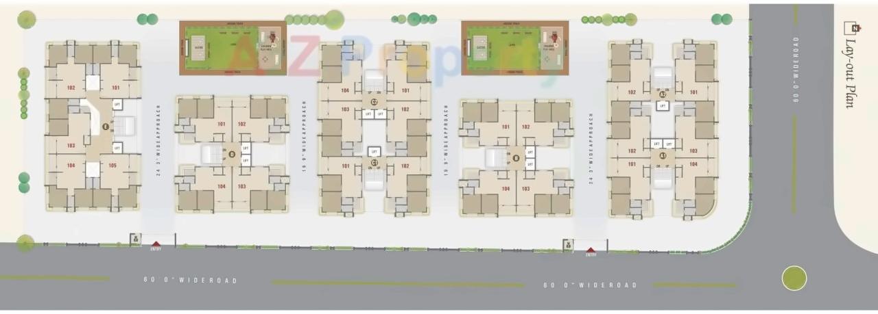 Layout of real estate project Orange Sky located at Kholvad, Surat, Gujarat