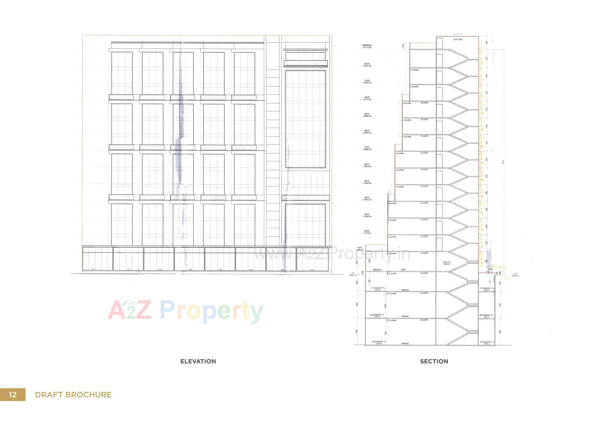 Layout of real estate project Orbit located at Vesu, Surat, Gujarat