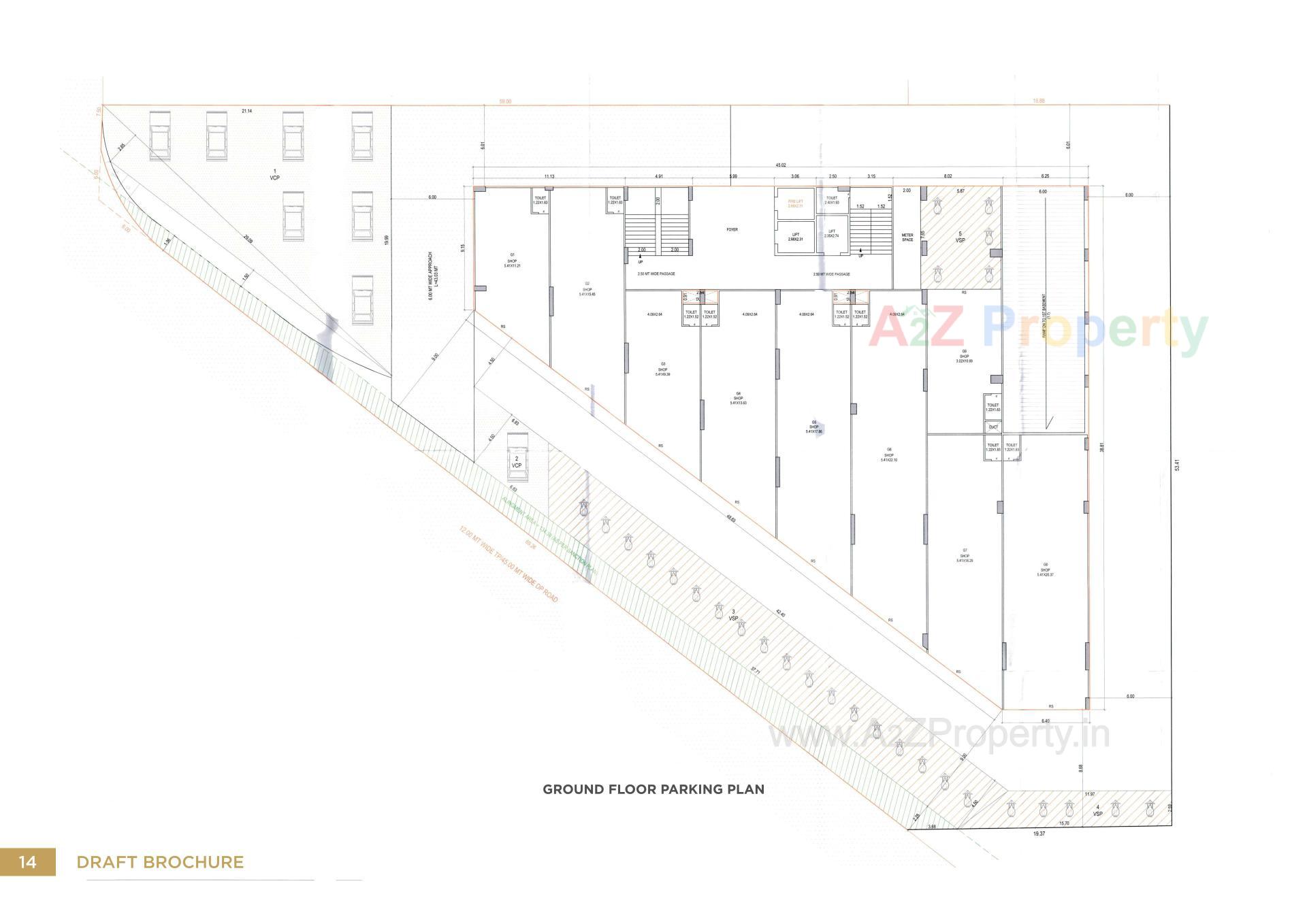 Layout of real estate project Orbit located at Vesu, Surat, Gujarat
