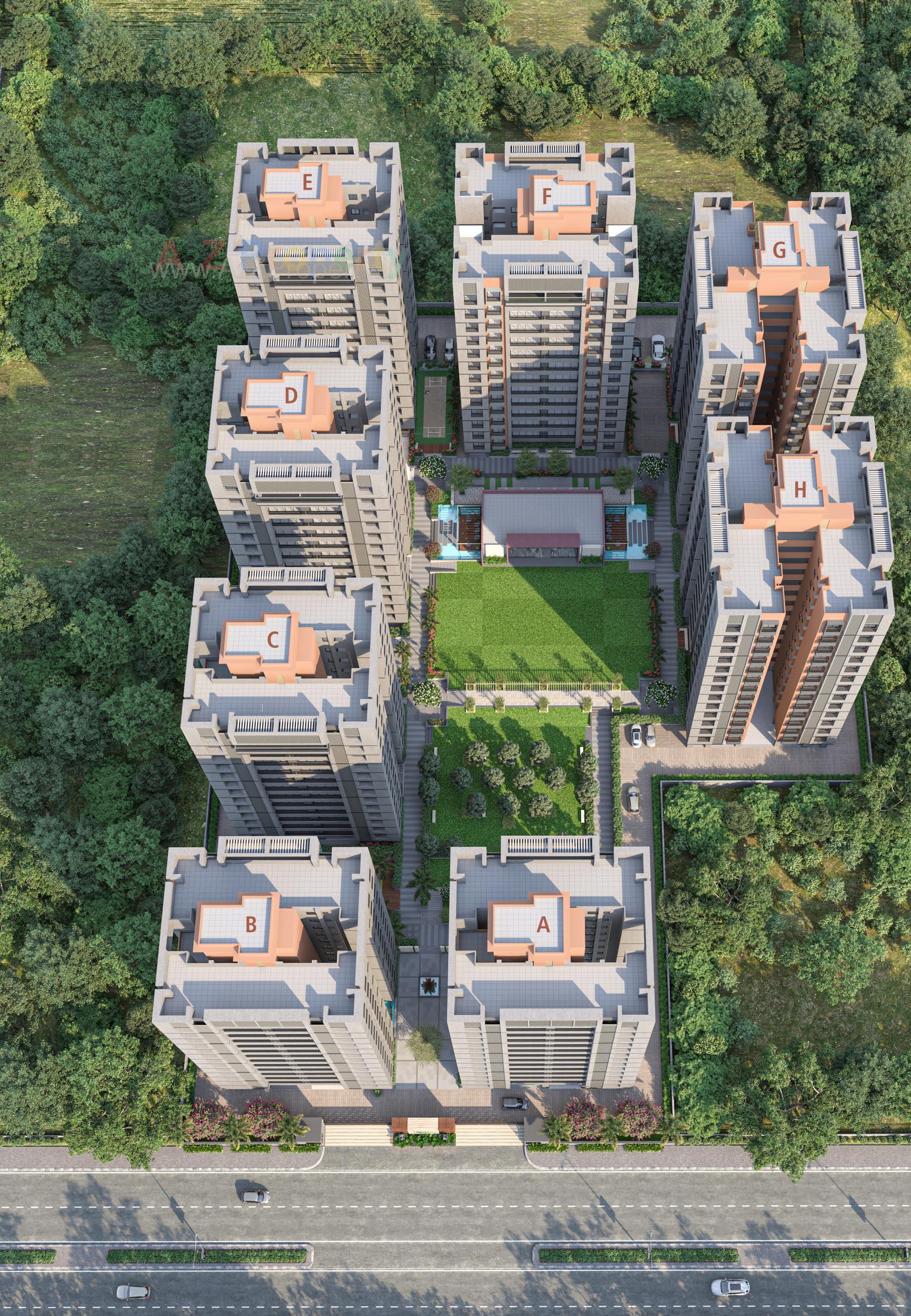 3D Elevation of real estate project Orchid Gardenia located at Palanpor, Surat, Gujarat