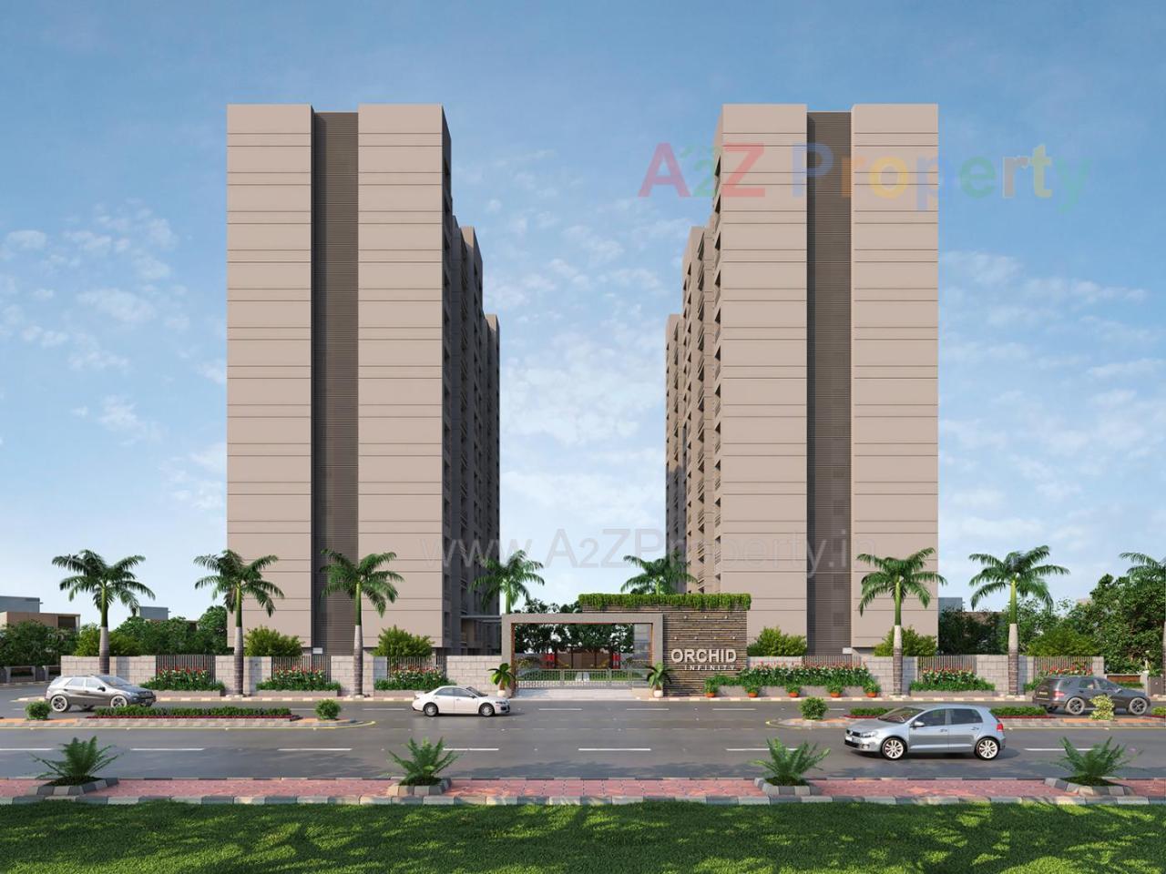 3D Elevation of real estate project Orchid Infinity located at Bhesan, Surat, Gujarat