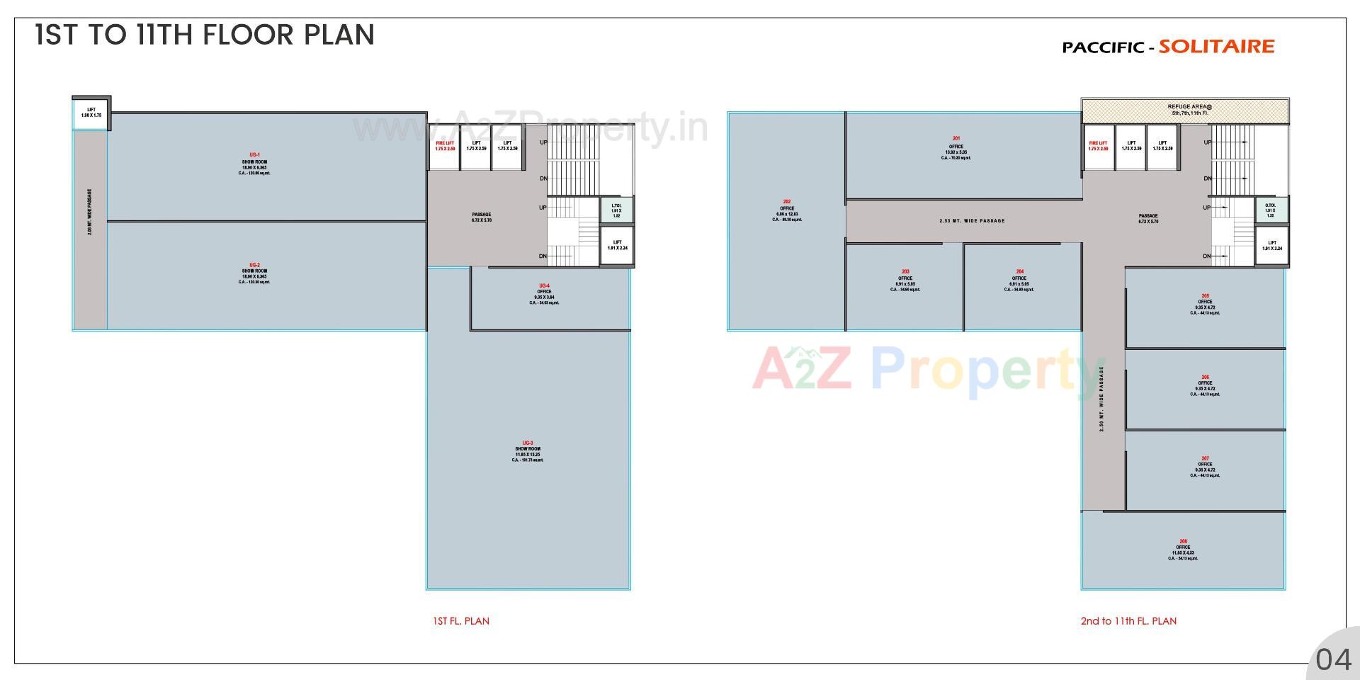 Layout of real estate project Paccific Solitaire located at Adajan, Surat, Gujarat
