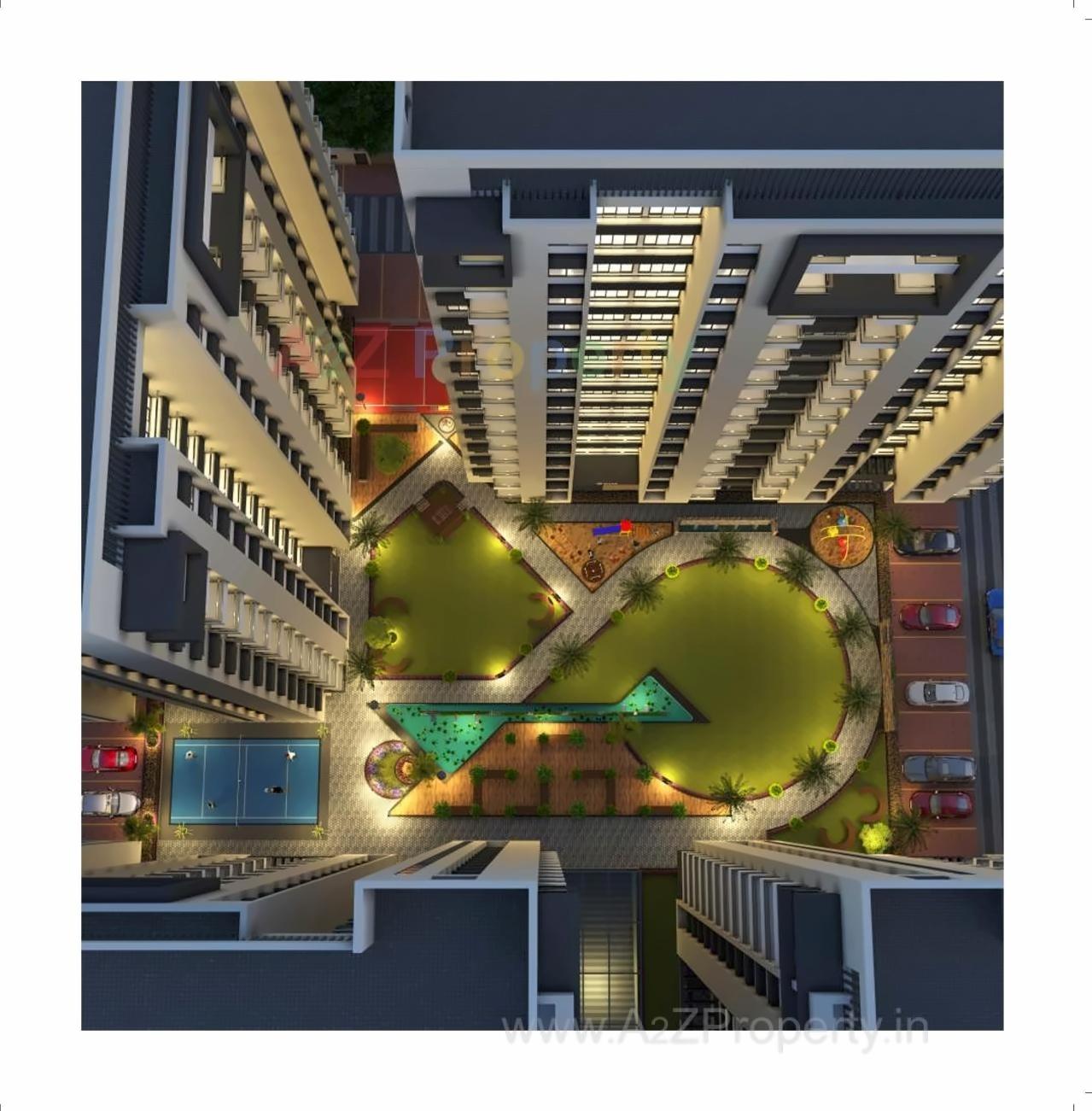 3D Elevation of real estate project Palladium Residency located at Vadod, Surat, Gujarat