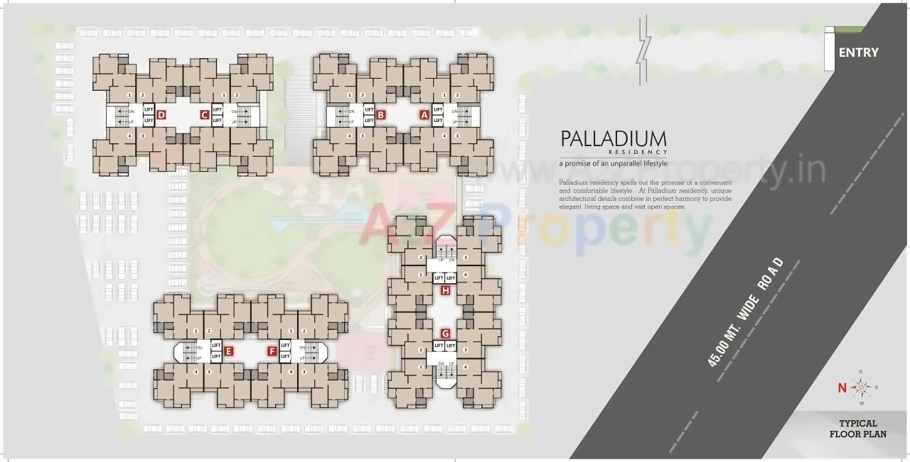 Layout of real estate project Palladium Residency located at Vadod, Surat, Gujarat