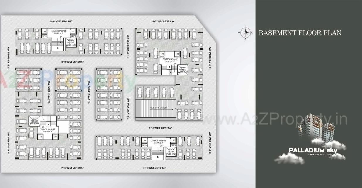 Layout of real estate project Palladium Sky located at Adajan, Surat, Gujarat
