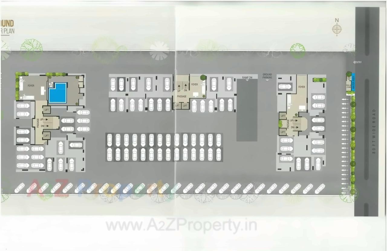 Layout of real estate project Palm Rivera located at Singanpore, Surat, Gujarat
