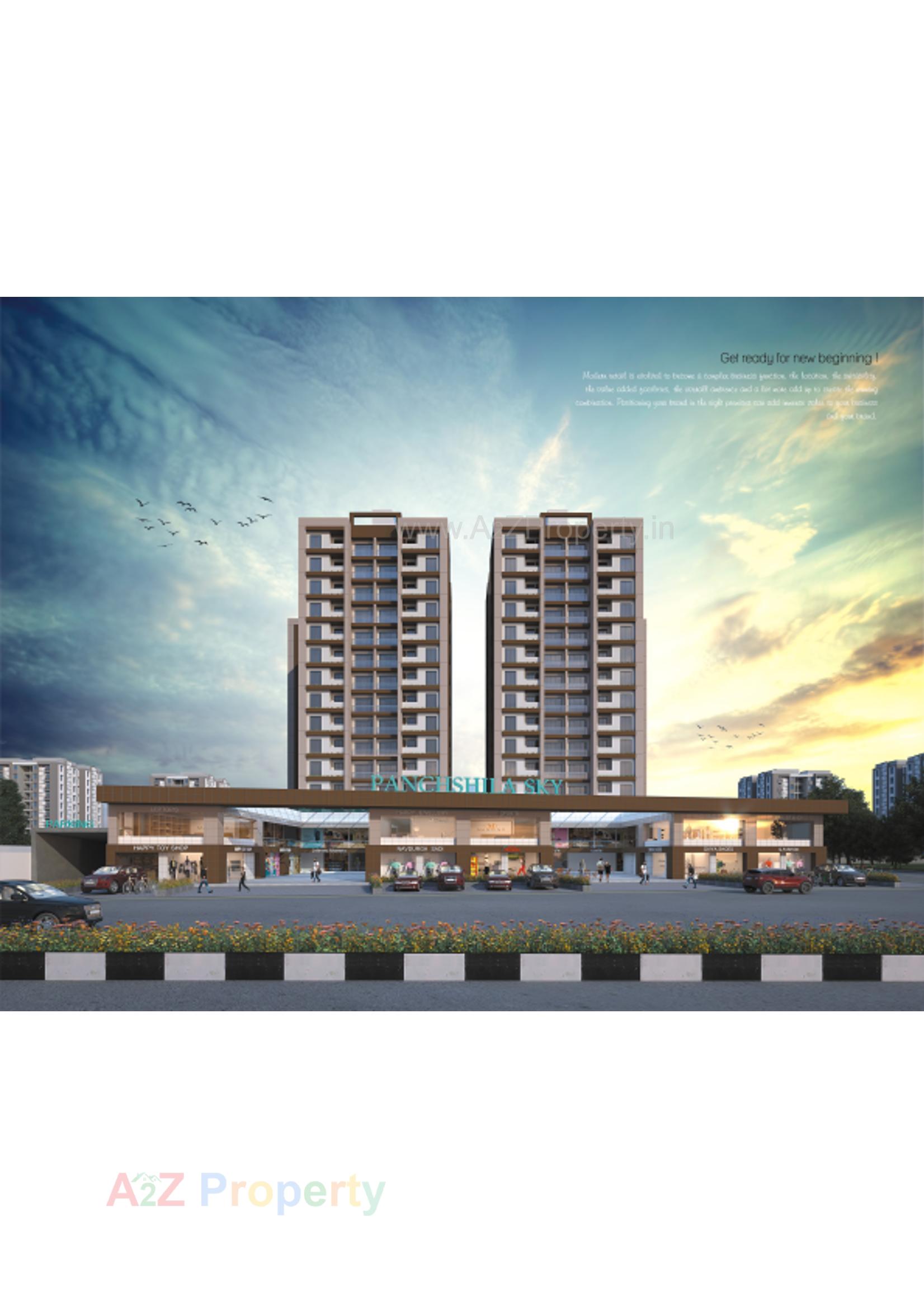 3D Elevation of real estate project Panchshila Sky located at Variav, Surat, Gujarat