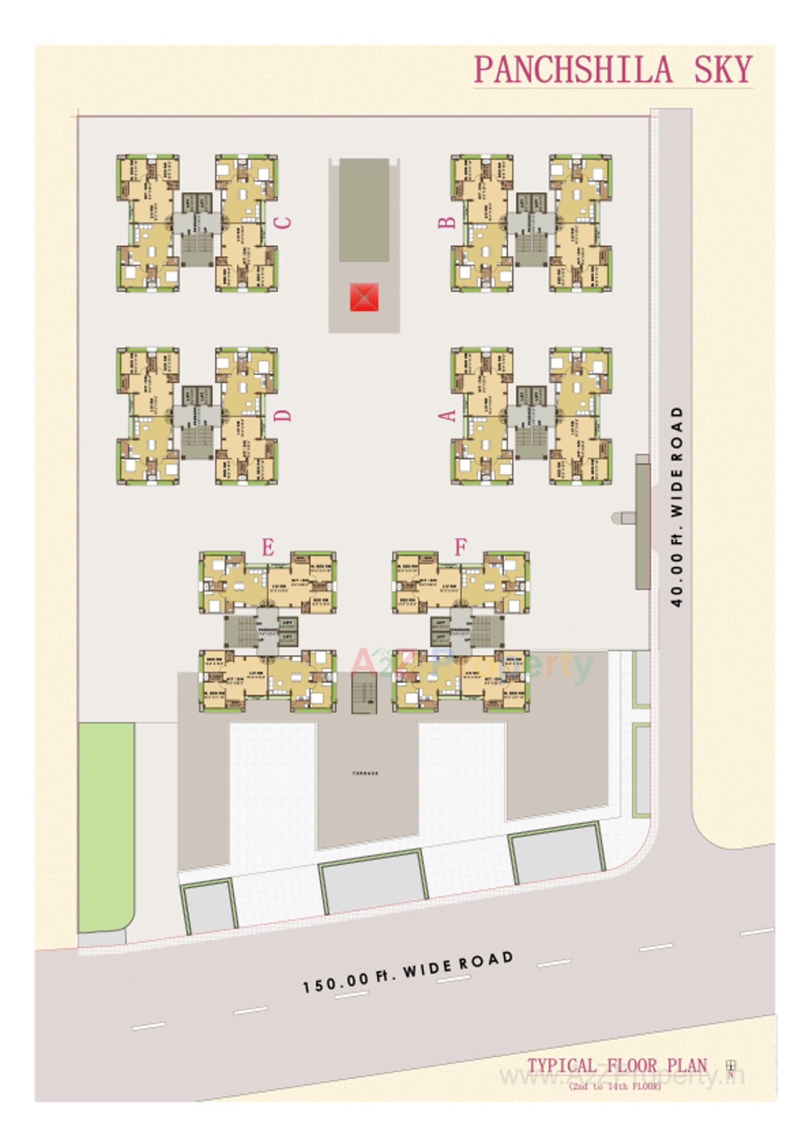 Layout of real estate project Panchshila Sky located at Variav, Surat, Gujarat