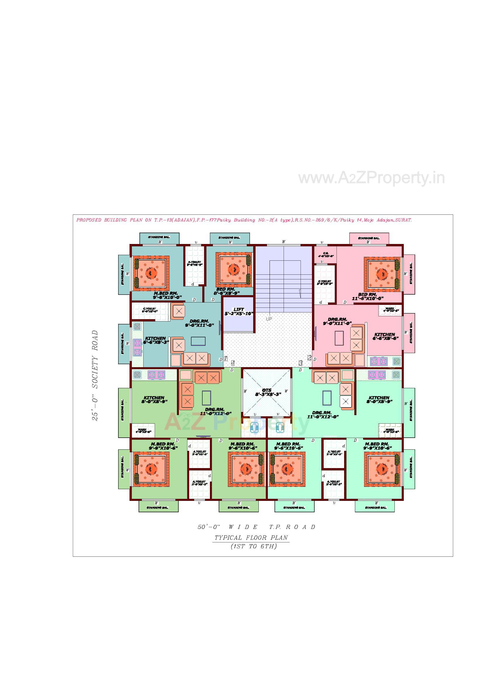 Layout of real estate project Param Square located at Adajan, Surat, Gujarat
