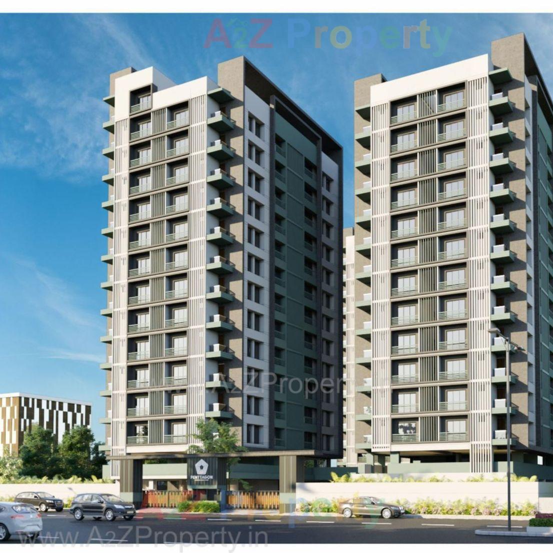 3D Elevation of real estate project Penttagon located at Palanpur, Surat, Gujarat