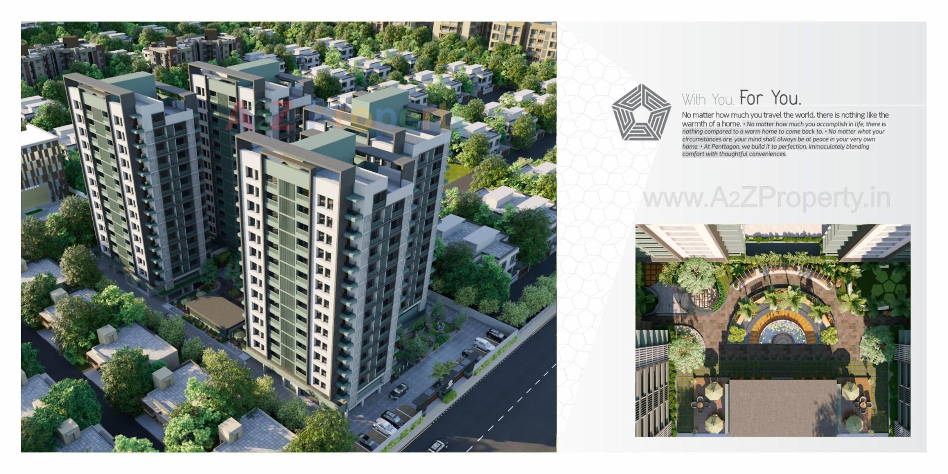 3D Elevation of real estate project Penttagon located at Palanpur, Surat, Gujarat