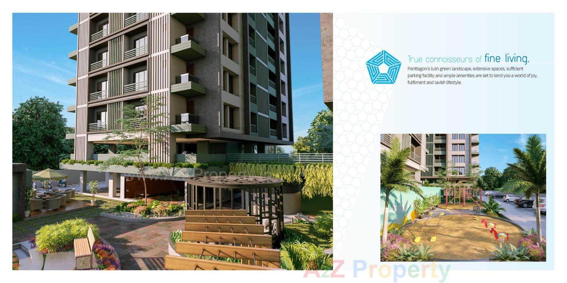 3D Elevation of real estate project Penttagon located at Palanpur, Surat, Gujarat