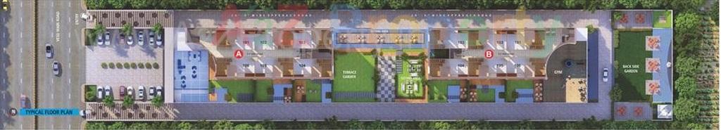 3D Elevation of real estate project Phoenix Towers located at Vesu, Surat, Gujarat