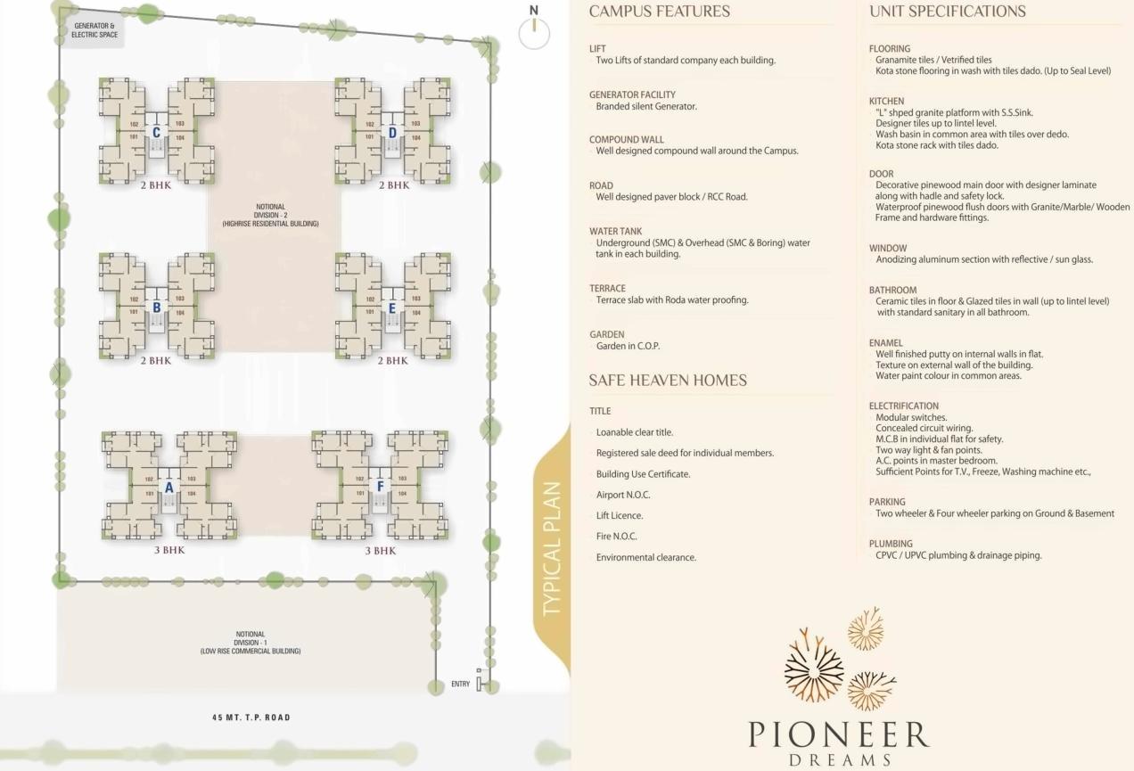 Layout of real estate project Pioneer Dreams located at Surat, Surat, Gujarat