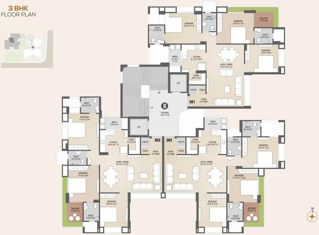 Layout of real estate project Piramyd Platina located at Pal, Surat, Gujarat