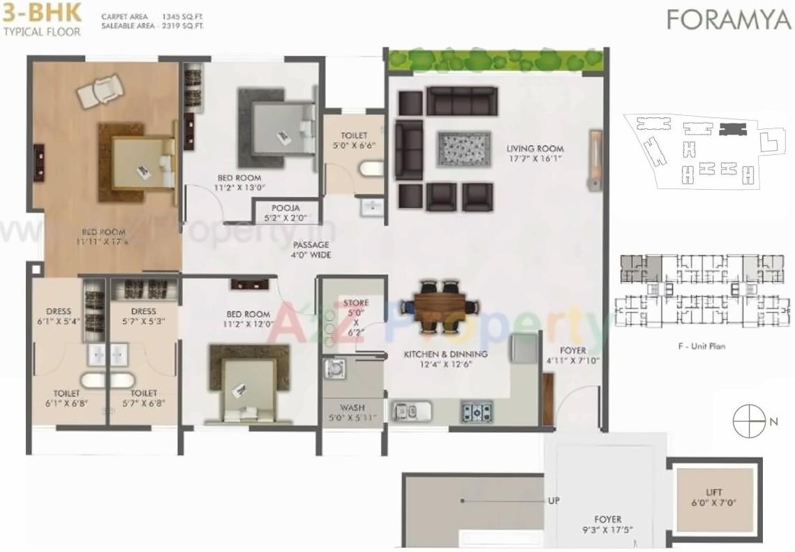 Layout of real estate project Poonyabhumi   A,b,c,f located at Vesu, Surat, Gujarat