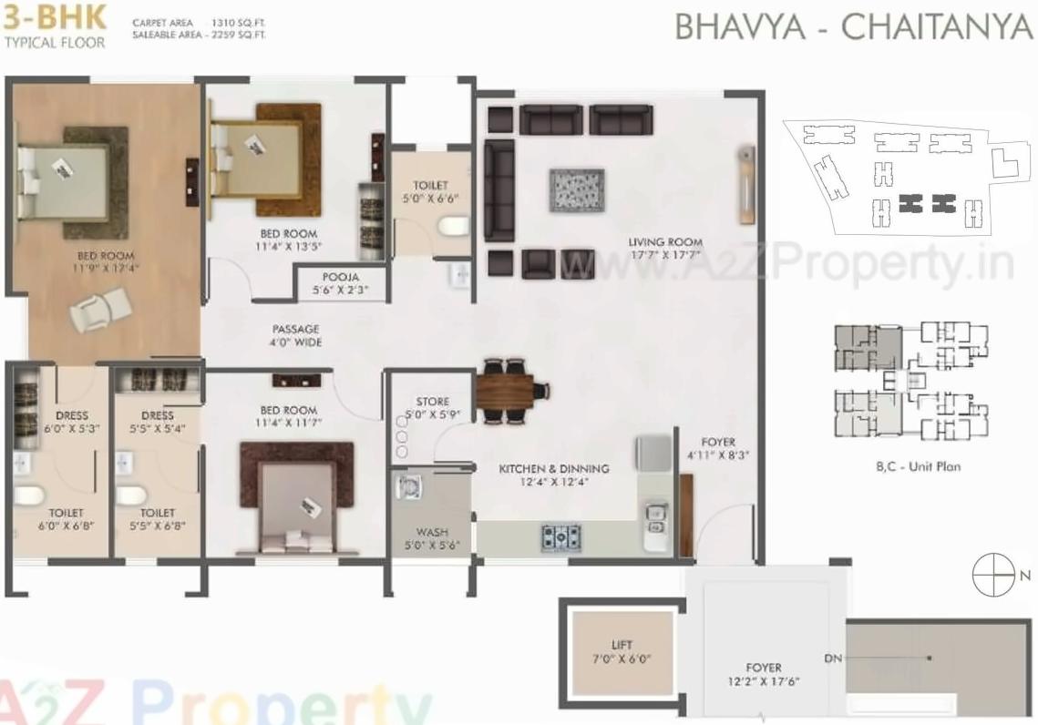 Layout of real estate project Poonyabhumi   A,b,c,f located at Vesu, Surat, Gujarat