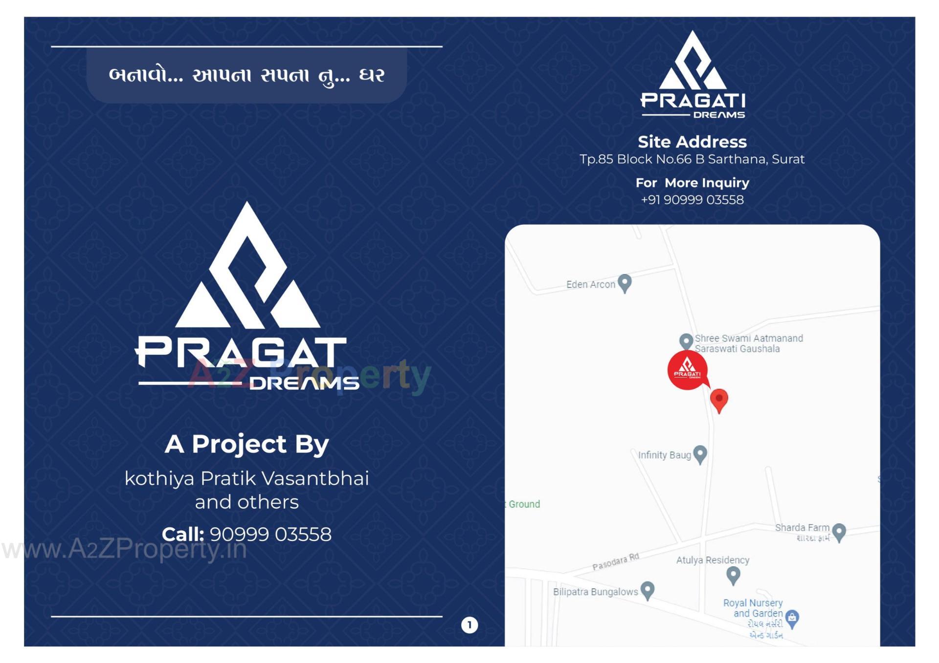  of real estate project Pragati Dreams located at Sarthana, Surat, Gujarat