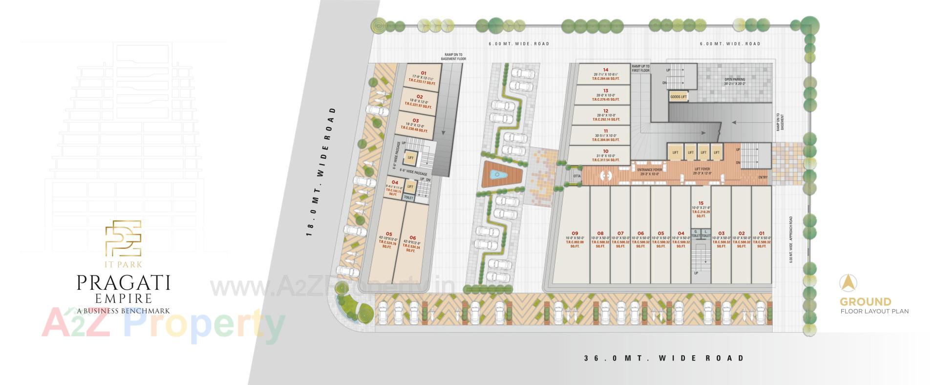 Layout of real estate project Pragati Empire It Park located at Utran, Surat, Gujarat